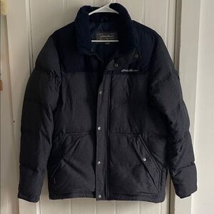 Eddie Bauer Men's Navy Down Puffer Jacket